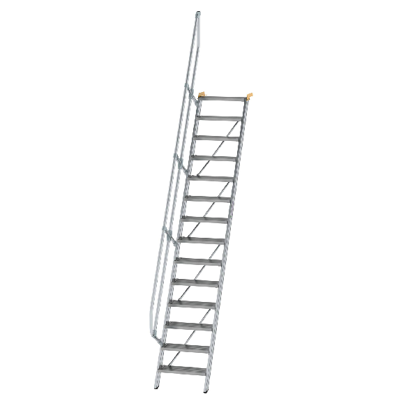 Escaleras 60° con pasamanos, ancho 600 mm, 14 escalones-Leer más