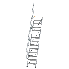 Treppe 60° inkl. Handlauf, 600mm Stufenbreite, 14 Stufen