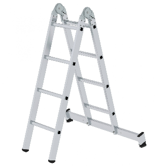 MUNK Gelenk-Klappleiter mit Nivello Traverse 2x4 Sprossen-Beschreibung lesen
