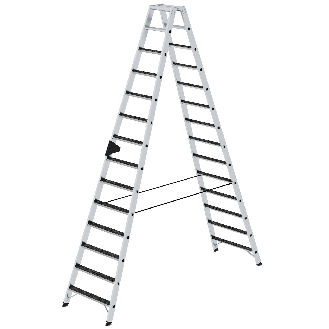 Stehleiter beidseitig begehbar mit clip-step R13 2x14 Stufen-Beschreibung lesen