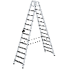 Stehleiter beidseitig begehbar mit clip-step R13 2x14 Stufen