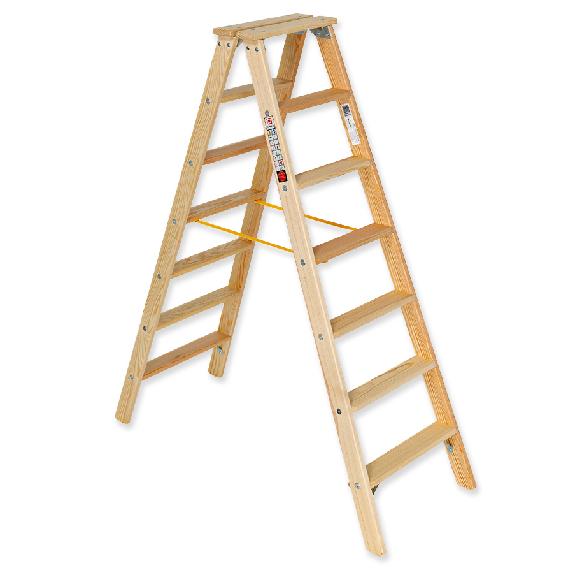 Holz Stufenstehleiter 2x7 Stufen Holz Stufenstehleiter 2x7 Stufen-Beschreibung lesen