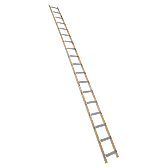Dachdeckerleiter 18 Sprossen Holz/Alu-Beschreibung lesen