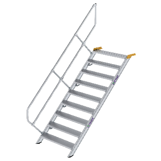 Treppe 45° inkl. Handlauf, 1000mm Stufenbreite, 9 Stufen-Beschreibung lesen