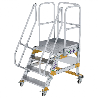 Plattformtreppe fahrbar 60° Stufenbreite 800mm 4 Stufen-Beschreibung lesen