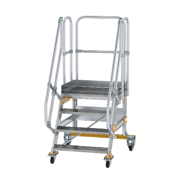 Plattformtreppe fahrbar 60° Stufenbreite 800mm 4 Stufen Plattformtreppe fahrbar 60° Stufenbreite 800mm 4 Stufen-Beschreibung lesen