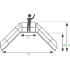 Überstieg 60° inkl. einen Handlauf, Stufenbreite 1000mm, 2x3 Stufen Überstieg 60° inkl. einen Handlauf, Stufenbreite 1000mm, 2x3 Stufen