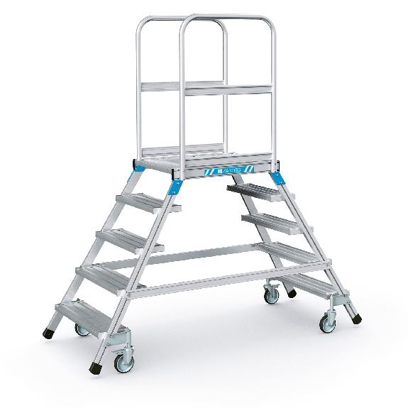 Podestleiter fahrbar mit Leichtmetall-Stufen 2x5-Beschreibung lesen