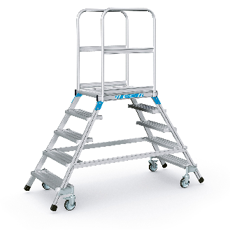 Podestleiter fahrbar mit 2x5 Leichtmetall-Stufen-Beschreibung lesen
