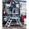 Podestleiter fahrbar mit 2x5 Leichtmetall-Stufen