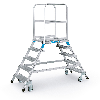 Podestleiter fahrbar mit Leichtmetall-Stufen 2x5