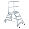 Podestleiter fahrbar mit 2x5 Leichtmetall-Stufen
