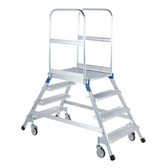 Podestleiter fahrbar mit 2x5 Leichtmetall-Stufen Podestleiter fahrbar mit 2x5 Leichtmetall-Stufen-Beschreibung lesen