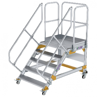 Plattformtreppe fahrbar 45° Stufenbreite 1000mm 5 Stufen-Beschreibung lesen