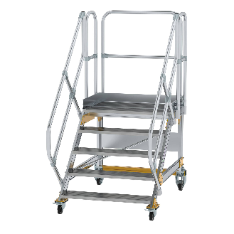 Plattformtreppe fahrbar 45° Stufenbreite 1000mm 5 Stufen-Beschreibung lesen