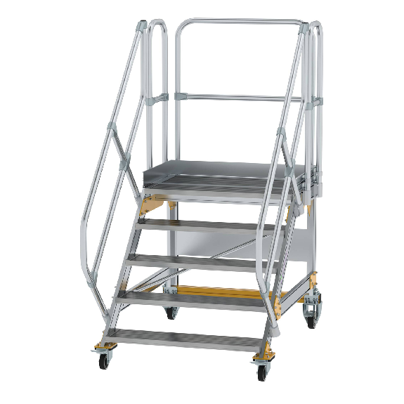 Plattformtreppe fahrbar 45° Stufenbreite 1000mm 5 Stufen-Beschreibung lesen