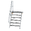 Treppe mit Plattform 60°, Handlauf, 1000mm Stufenbreite, 6 Stufen Treppe mit Plattform 60°, Handlauf, 1000mm Stufenbreite, 6 Stufen