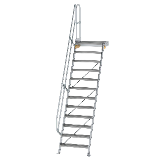 Ortsfeste Treppe mit Aluminiumplattform 60°-Beschreibung lesen