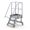 Podesttreppe fahrbar 60° mit 3 Stufen Podesttreppe fahrbar 60° mit 3 Stufen