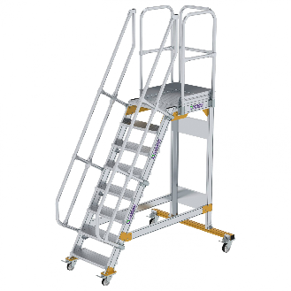 Plattformtreppe fahrbar 60° Stufenbreite 600mm 8 Stufen-Beschreibung lesen