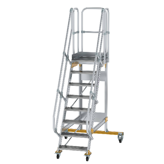 Plattformtreppe fahrbar 60° Stufenbreite 600mm 8 Stufen Plattformtreppe fahrbar 60° Stufenbreite 600mm 8 Stufen-Beschreibung lesen