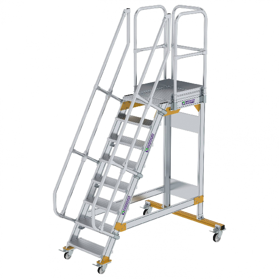 Plattformtreppe fahrbar 60° Stufenbreite 600mm 8 Stufen-Beschreibung lesen