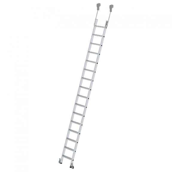 Aluminium-Regalleiter fahrbar 16 Stufen-Beschreibung lesen