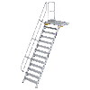 Treppe mit Plattform 60°, Handlauf, 1000mm Stufenbreite, 13 Stufen