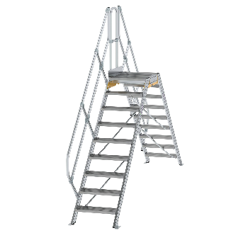 Überstieg 45° inkl. einen Handlauf, Stufenbreite 600mm, 2x9 Stufen-Beschreibung lesen