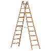 Euroline Holz Sprossenstehleiter 2x10 Sprossen