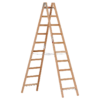 Euroline Holz Sprossenstehleiter 2x10 Sprossen-Beschreibung lesen
