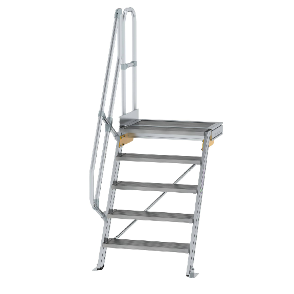 Treppe mit Plattform 60°, Handlauf, 800mm Stufenbreite, 5 Stufen Treppe mit Plattform 60°, Handlauf, 800mm Stufenbreite, 5 Stufen-Beschreibung lesen