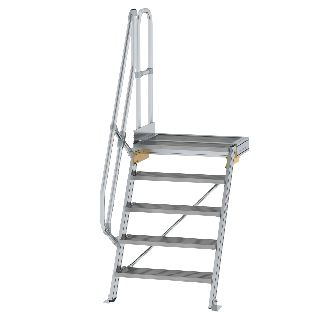 Treppe mit Plattform 60°, Handlauf, 800mm Stufenbreite, 5 Stufen-Beschreibung lesen