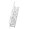 Treppe 45° inkl. Handlauf, 800mm Stufenbreite, 15 Stufen
