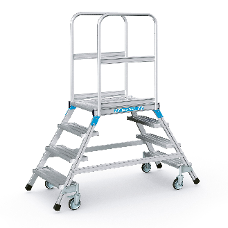 Podestleiter fahrbar mit 2x4 Leichtmetall-Stufen-Beschreibung lesen