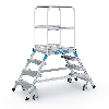Podestleiter fahrbar mit 2x4 Leichtmetall-Stufen