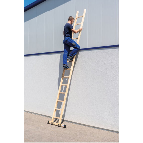 MUNK Holz-Anlegeleiter mit Traverse 14 Sprossen-Beschreibung lesen
