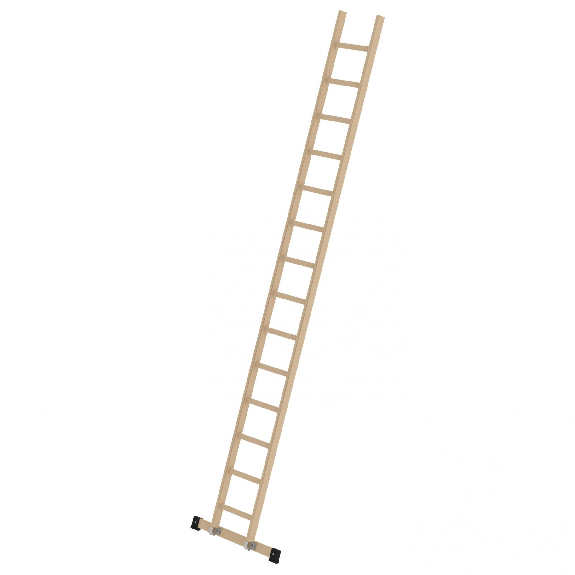 Échelle d'appui en bois MUNK avec barre transversale 14 échelons-Lire la description