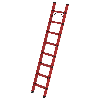 GFK-Stufen-Anlegeleiter mit 8 Stufen ohne Traverse