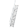 Treppe 45° inkl. Handlauf, 600mm Stufenbreite, 18 Stufen
