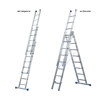 Mehrzweckleiter Eurostars 3x9 Sprossen-Beschreibung lesen