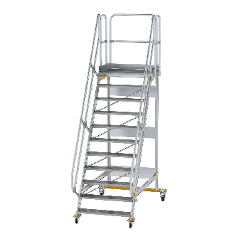 Plattformtreppe fahrbar 60° Stufenbreite 1000mm 11 Stufen-Beschreibung lesen