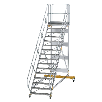 Plattformtreppe fahrbar 45° Stufenbreite 1000mm 16 Stufen-Beschreibung lesen