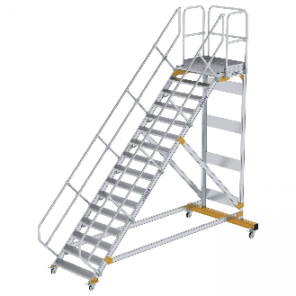 Plattformtreppe fahrbar 45° Stufenbreite 1000mm 16 Stufen-Beschreibung lesen