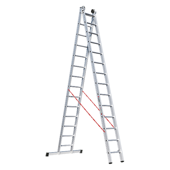 Mehrzweckleiter 2x14 Sprossen-Beschreibung lesen