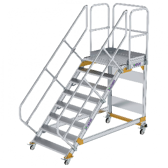 Plattformtreppe fahrbar 45° Stufenbreite 1000mm 8 Stufen-Beschreibung lesen