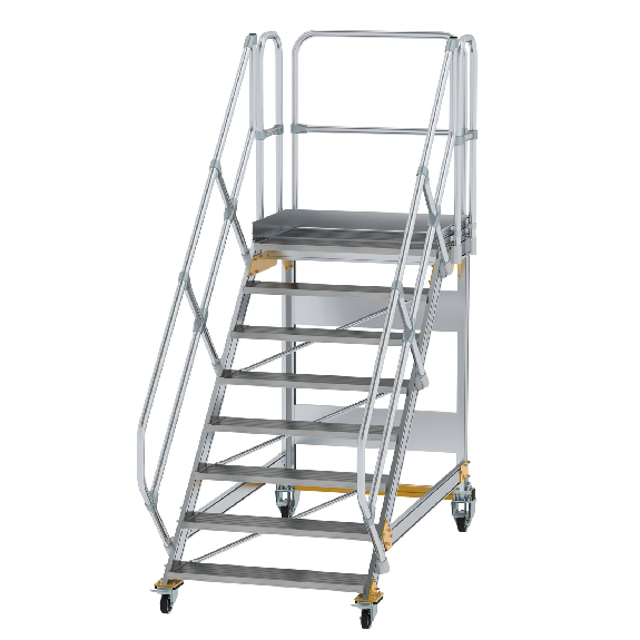 Plattformtreppe fahrbar 45° Stufenbreite 1000mm 8 Stufen-Beschreibung lesen