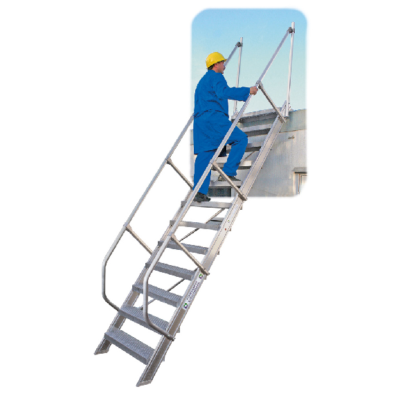 Treppe 60° inkl. Handlauf, 800mm Stufenbreite, 7 Stufen Treppe 60° inkl. Handlauf, 800mm Stufenbreite, 7 Stufen-Beschreibung lesen