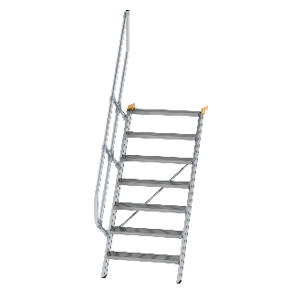 Ortsfeste Aluminiumtreppe 60° mit Handlauf-Beschreibung lesen