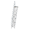 Treppe mit Plattform 60°, Handlauf, 600mm Stufenbreite, 16 Stufen Treppe mit Plattform 60°, Handlauf, 600mm Stufenbreite, 16 Stufen